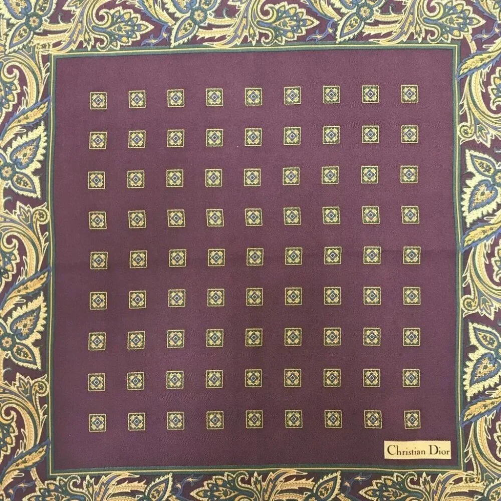 561189BP (S1) Christian Dior Scarf Paisley Multicolor Silk